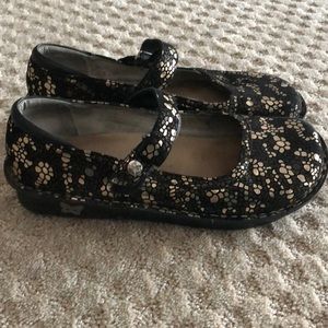 Shoes, Alegria, black and silver, size 39